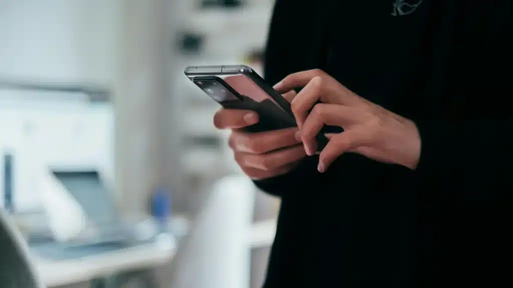 Browsing a website on a smartphone