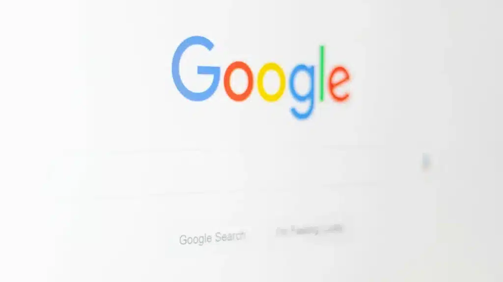 A website homepage on a monitor