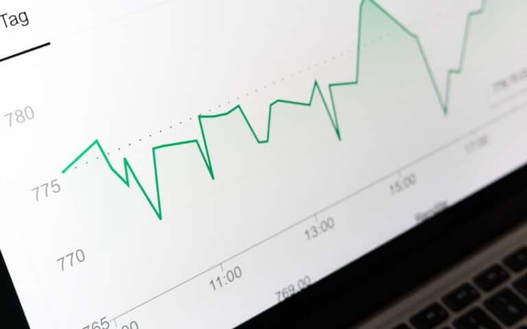 A laptop showing charts, representing the cost-per-lead maths behind Google Ads for a Melbourne tradie